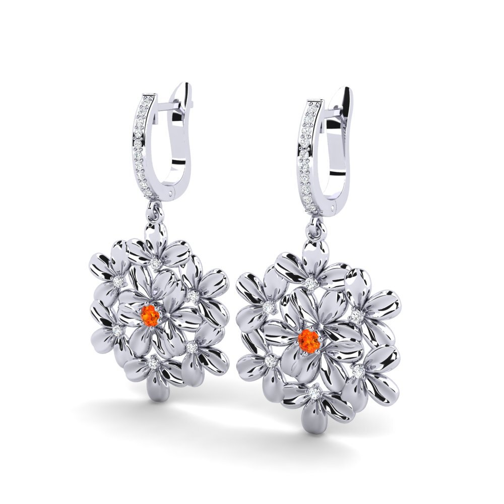 Orangefarbener Saphir Damen ohrring Villanueva