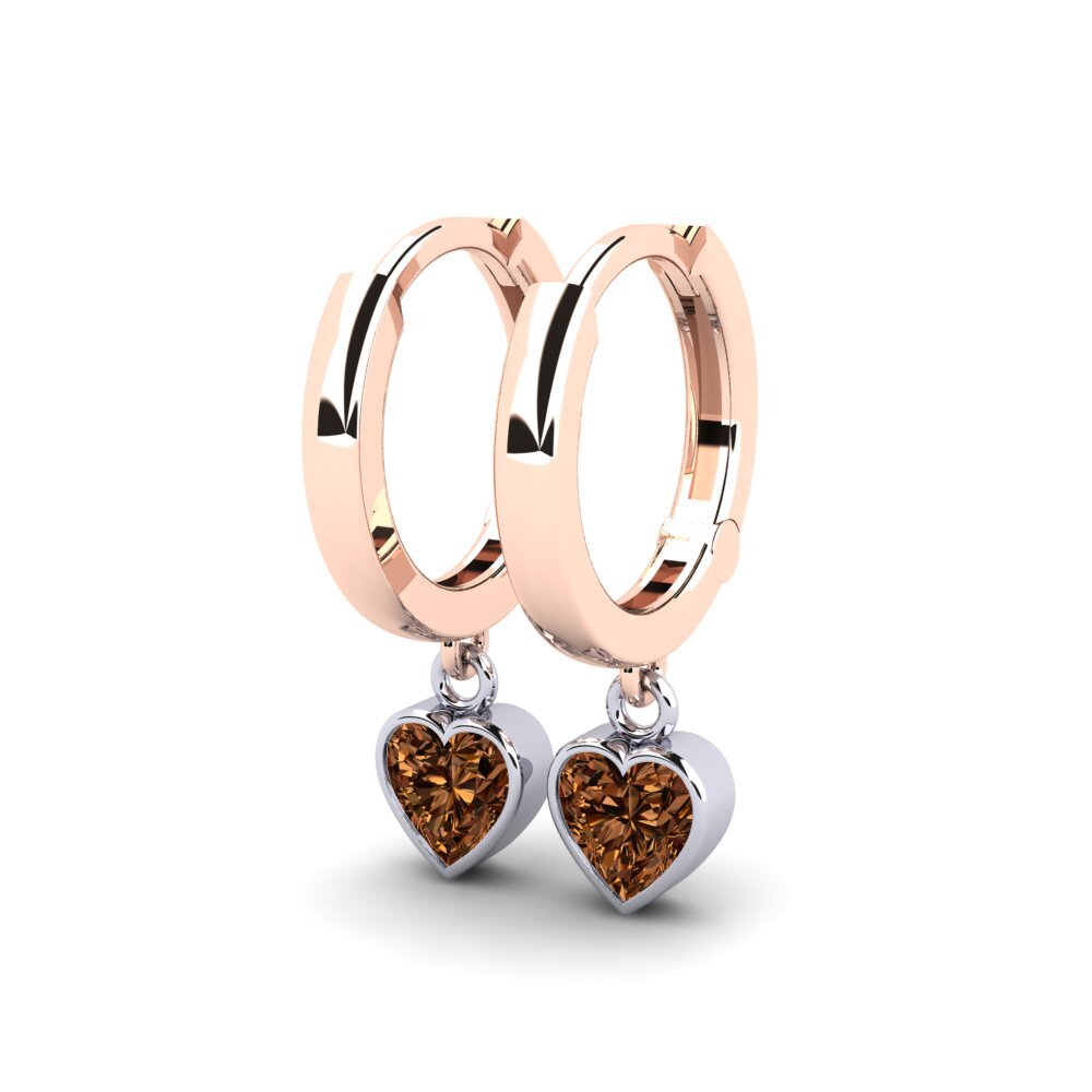 Diamante café Pendiente de mujer Wayna - Heart