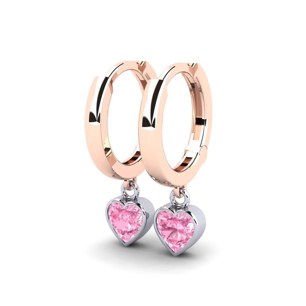 Safira Rosa Brincos Feminino Wayna - Heart