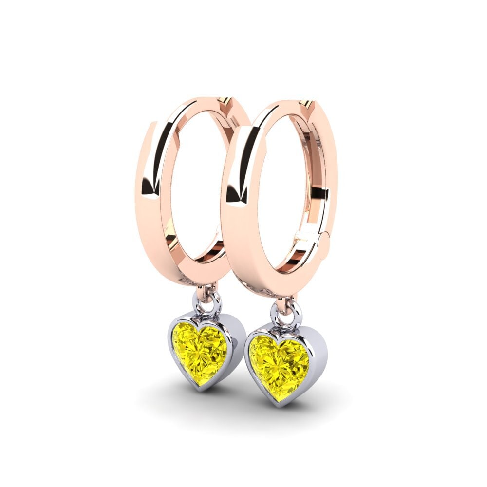 Diamante Amarillo Pendiente de mujer Wayna - Heart