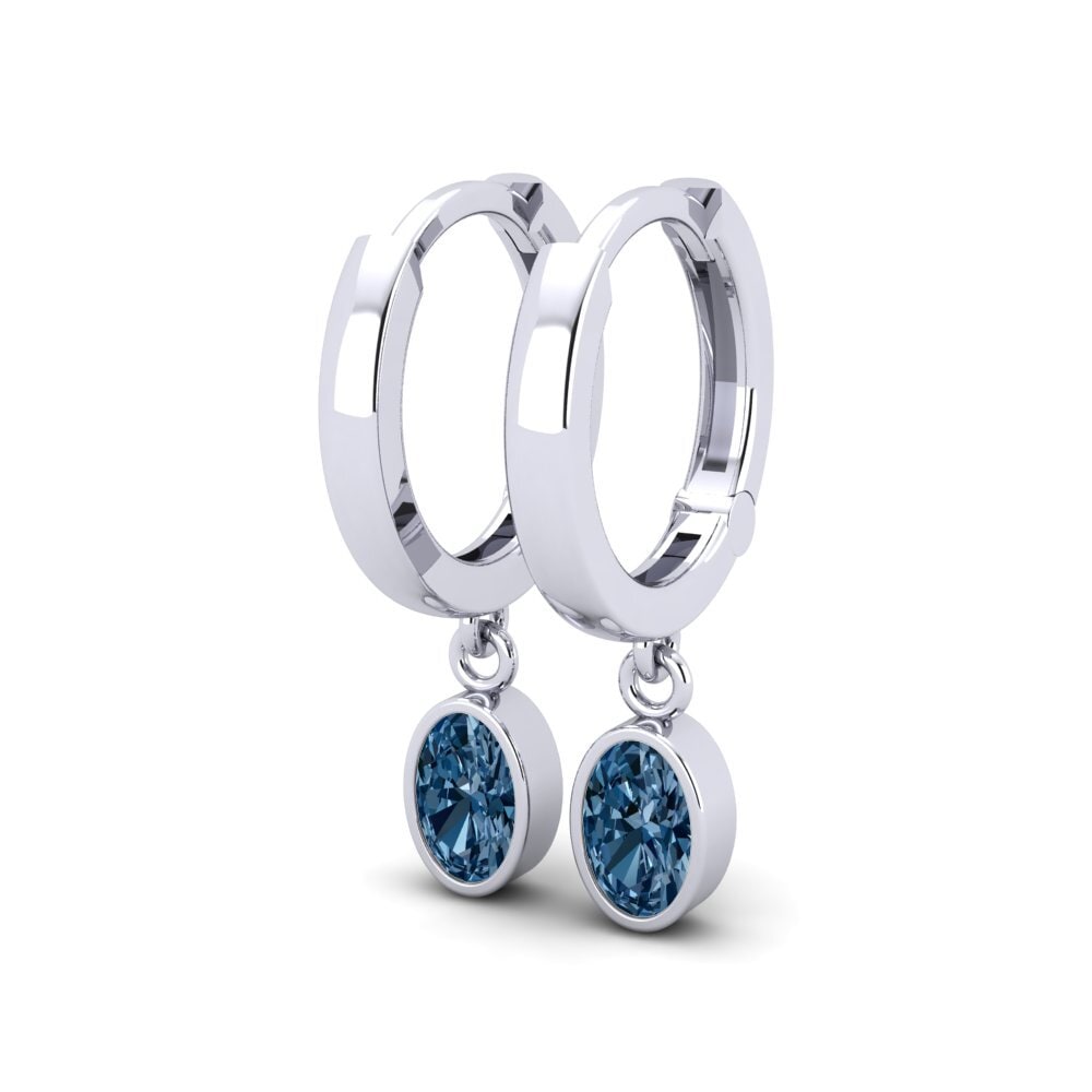 Ovalado Diamante Azul Pendiente de mujer Wayna - Oval