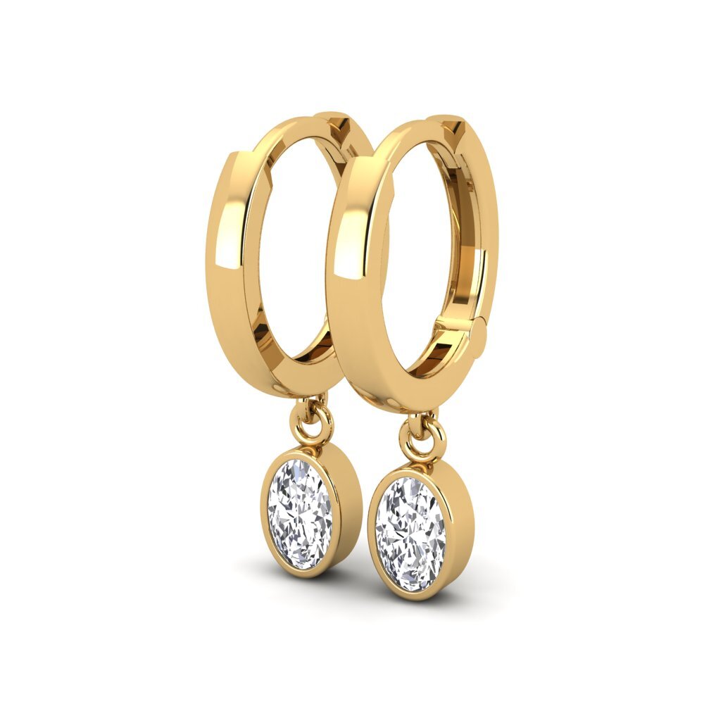 Oro Giallo 750 Diamante Orecchino da donna Wayna - Oval
