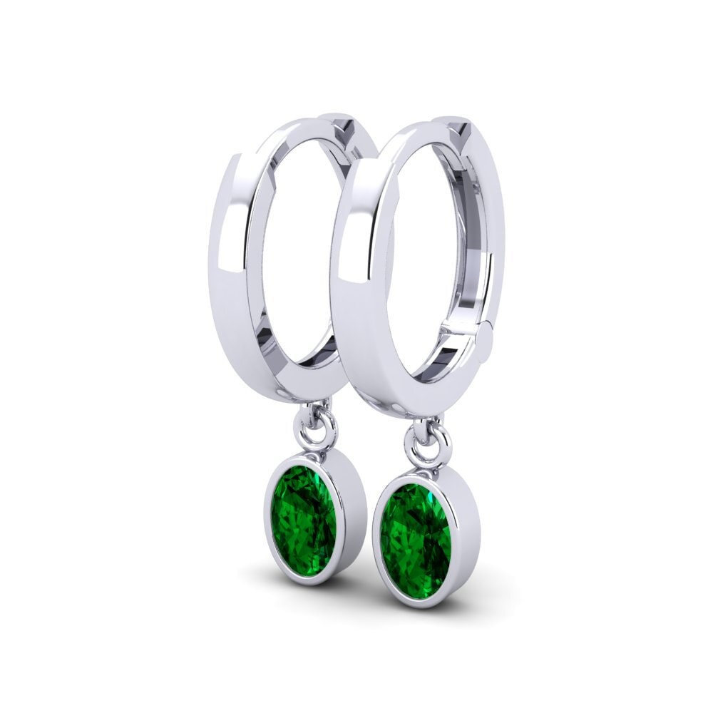 Ovalado Circonita Verde Pendiente de mujer Wayna - Oval