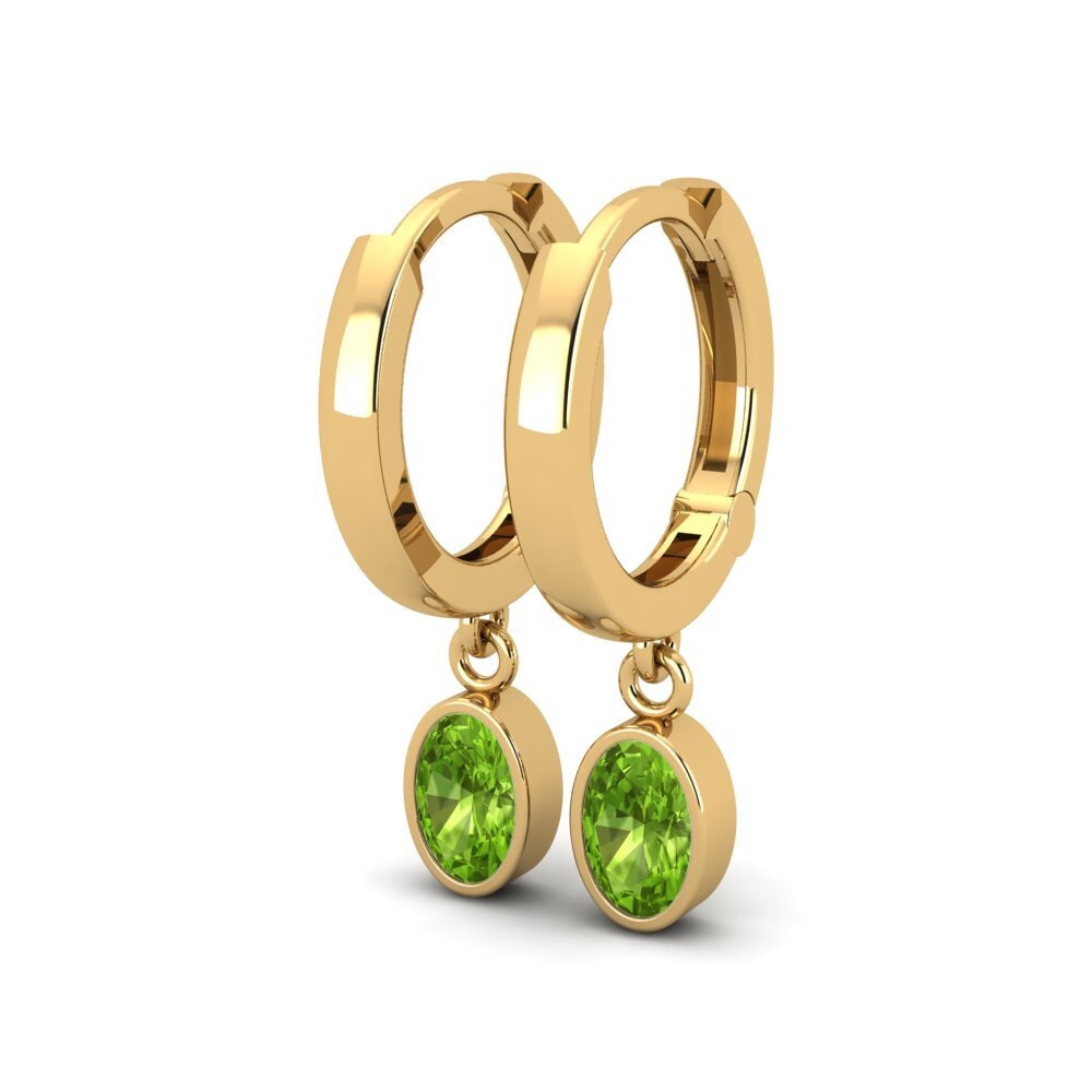 14k Oro Amarillo Peridoto Pendiente de mujer Wayna - Oval