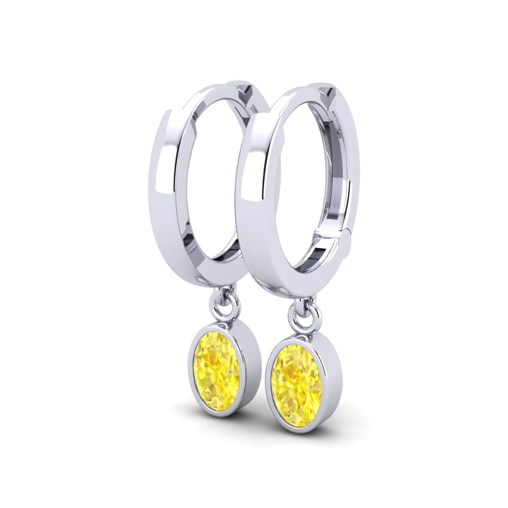 Ovalado Zafiro amarillo Pendiente de mujer Wayna - Oval