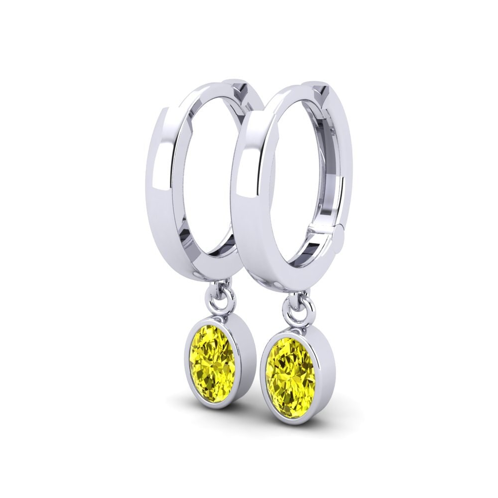 Oval Yellow Diamond Women's Earring Wayna - Oval