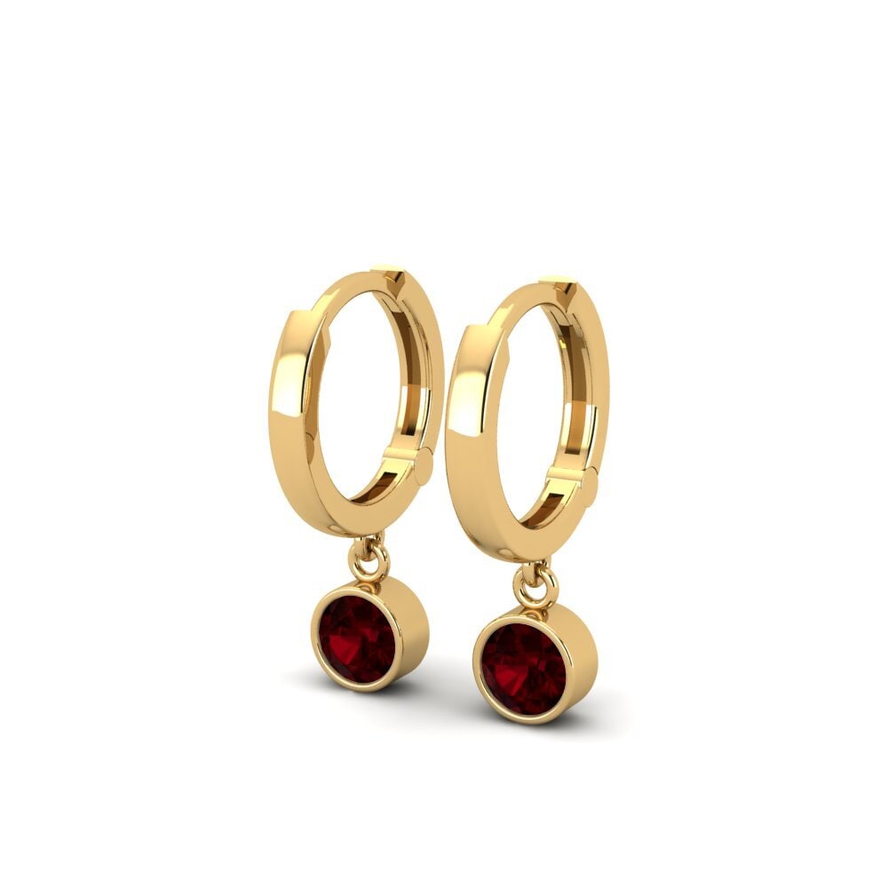 9k Oro Amarillo Granate Pendiente de mujer Wayna - Round