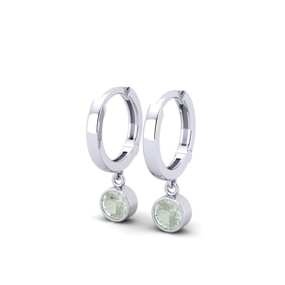 Green Amethyst Women's Earring Wayna - Round