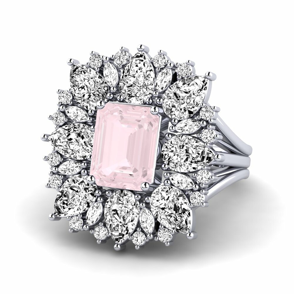 Rose Quartz Engagement Ring Bollin