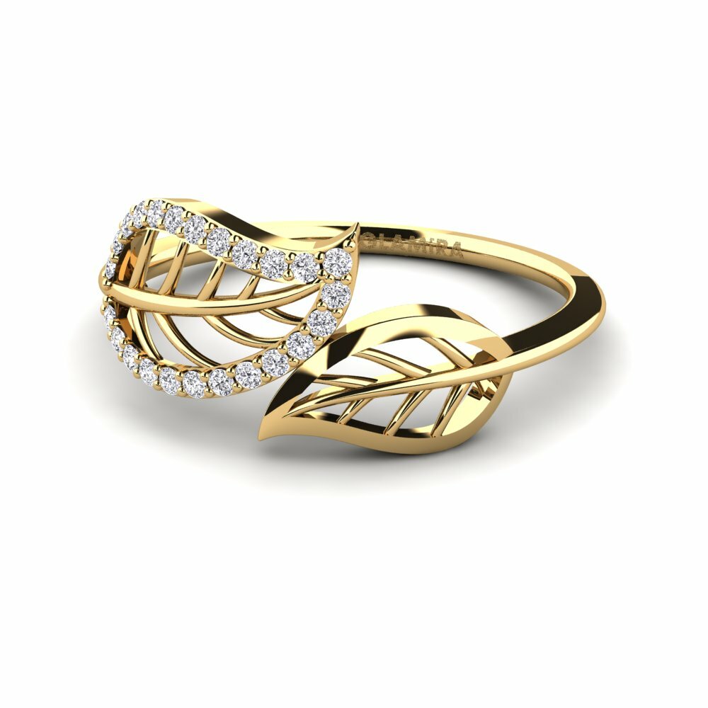 Bagues Or Jaune 18k Diamant De Synthèse Mode