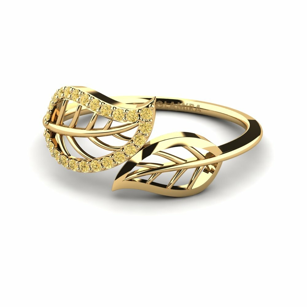 Fashion Yellow Diamond 14k Yellow Gold Rings