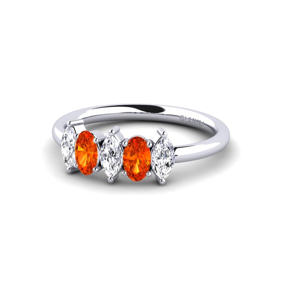Zafiro Naranja Anillo de compromiso Deepa