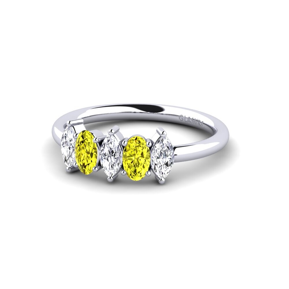 Diamante Amarelo Anel de Noivado Deepa