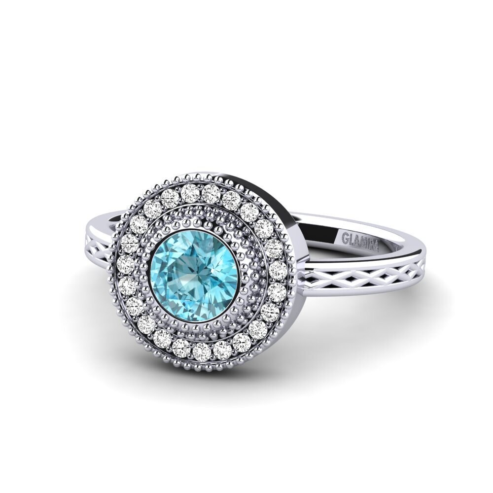 Blue Zircon Engagement Ring Destinesia