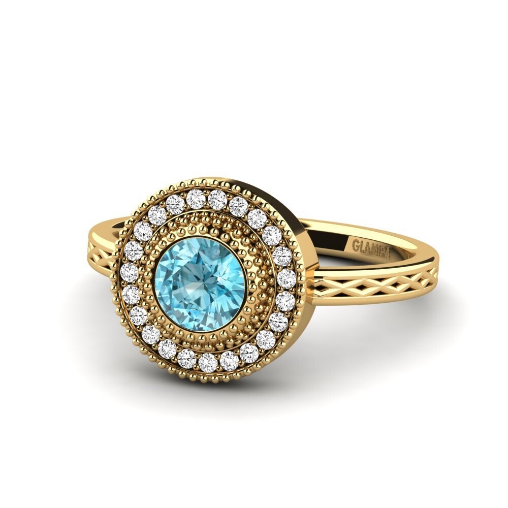 Circón Azul Anillo de compromiso Destinesia
