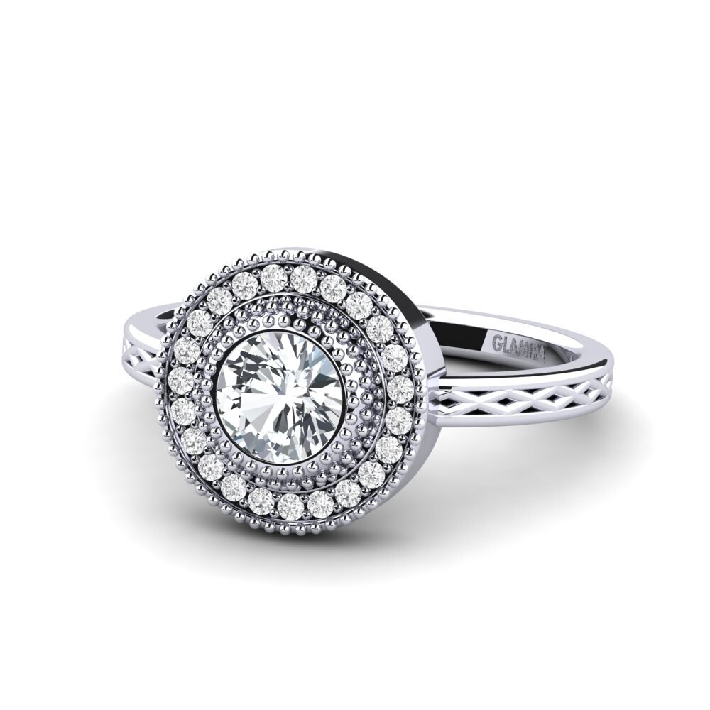 White Zircon Engagement Ring Destinesia