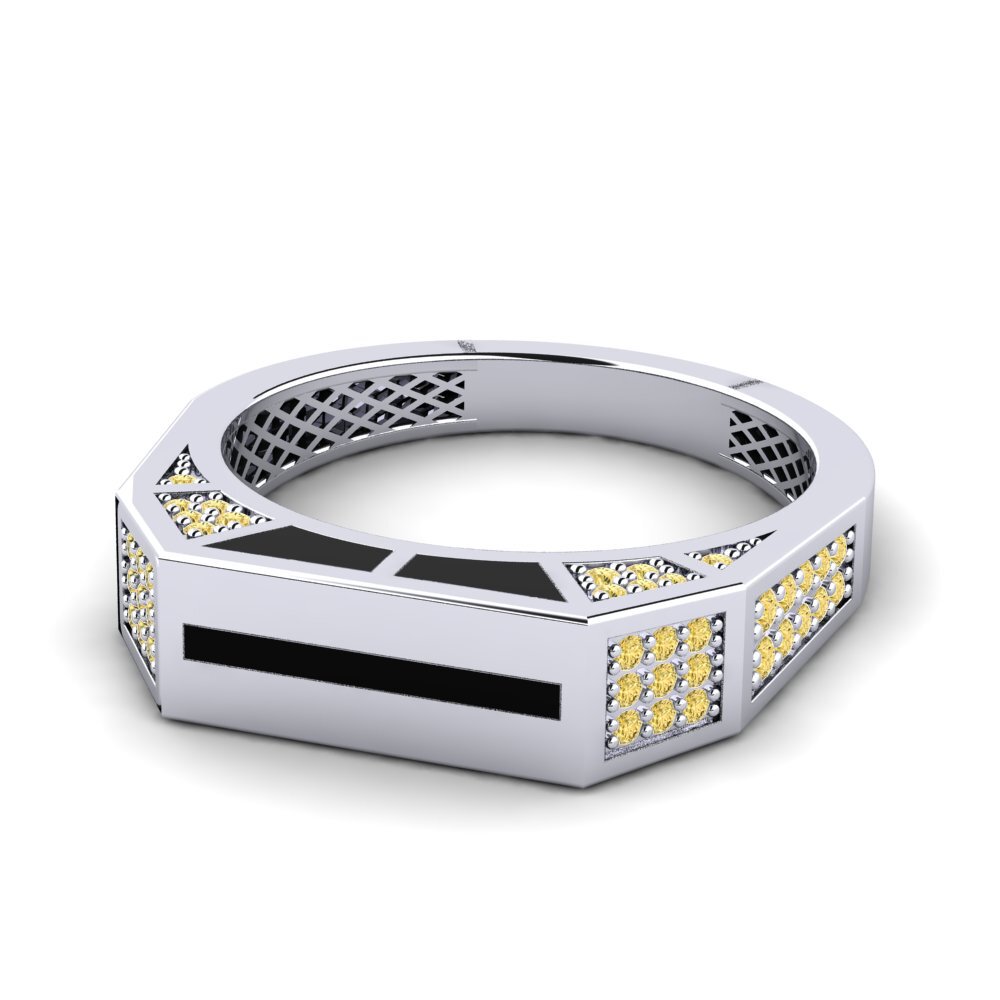 Diamante Amarillo Anillo Donnellan