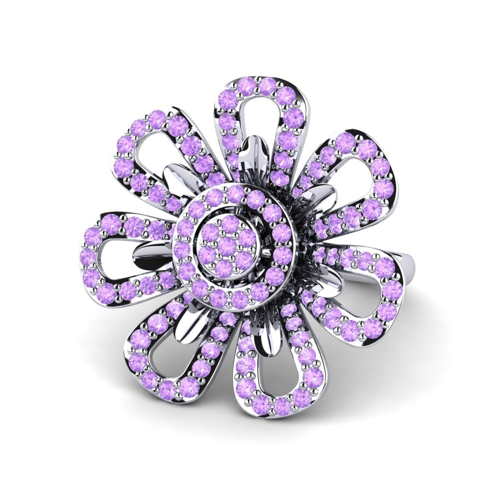 Amatista Anillo Papilla