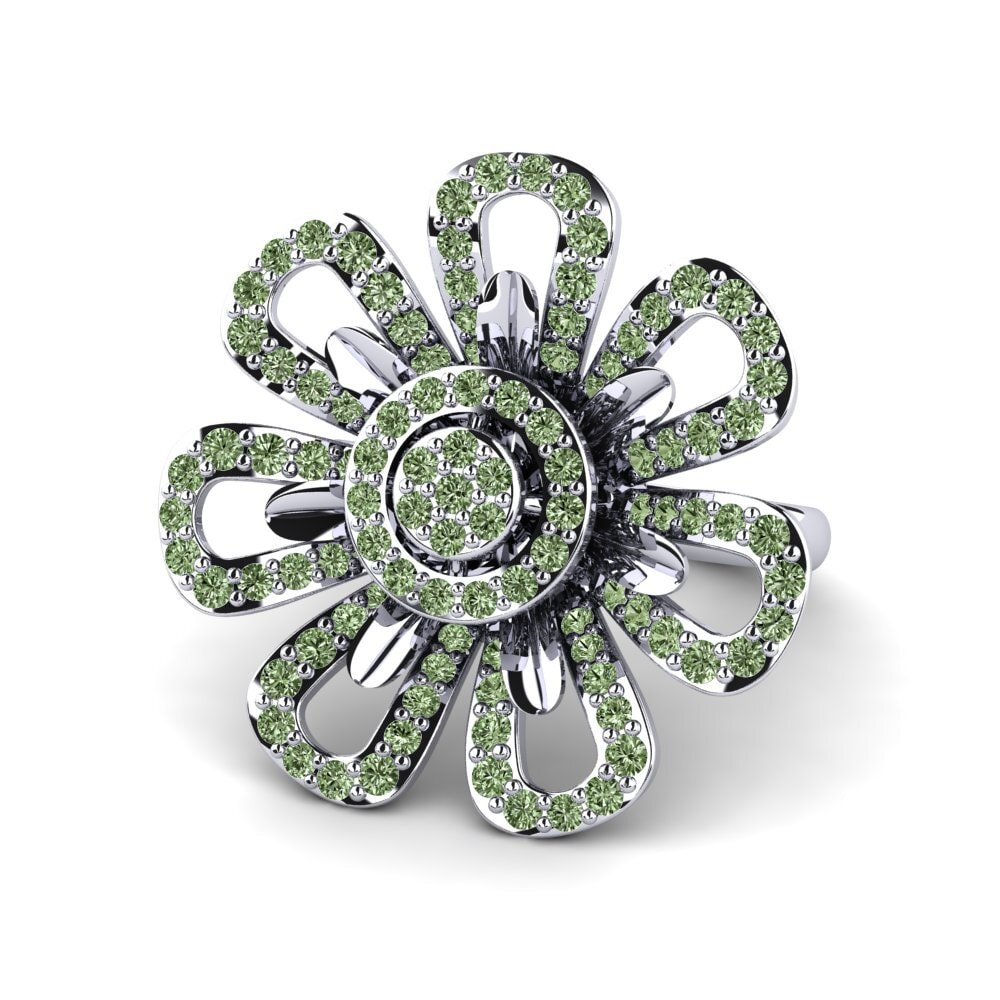 Diamante Verde Anillo Papilla