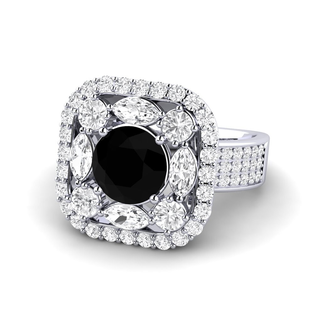 Black Sapphire Engagement Ring Rowides