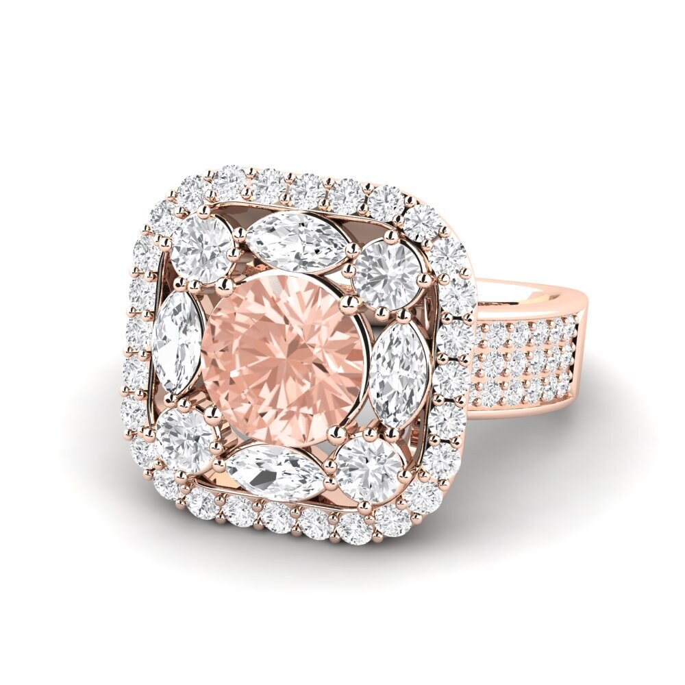 9k Rose Gold Morganite Engagement Ring Rowides