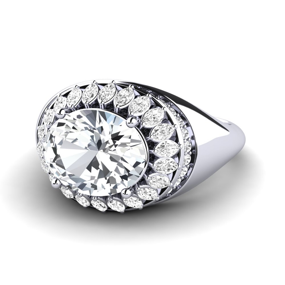 White Zircon Engagement Ring Rumer