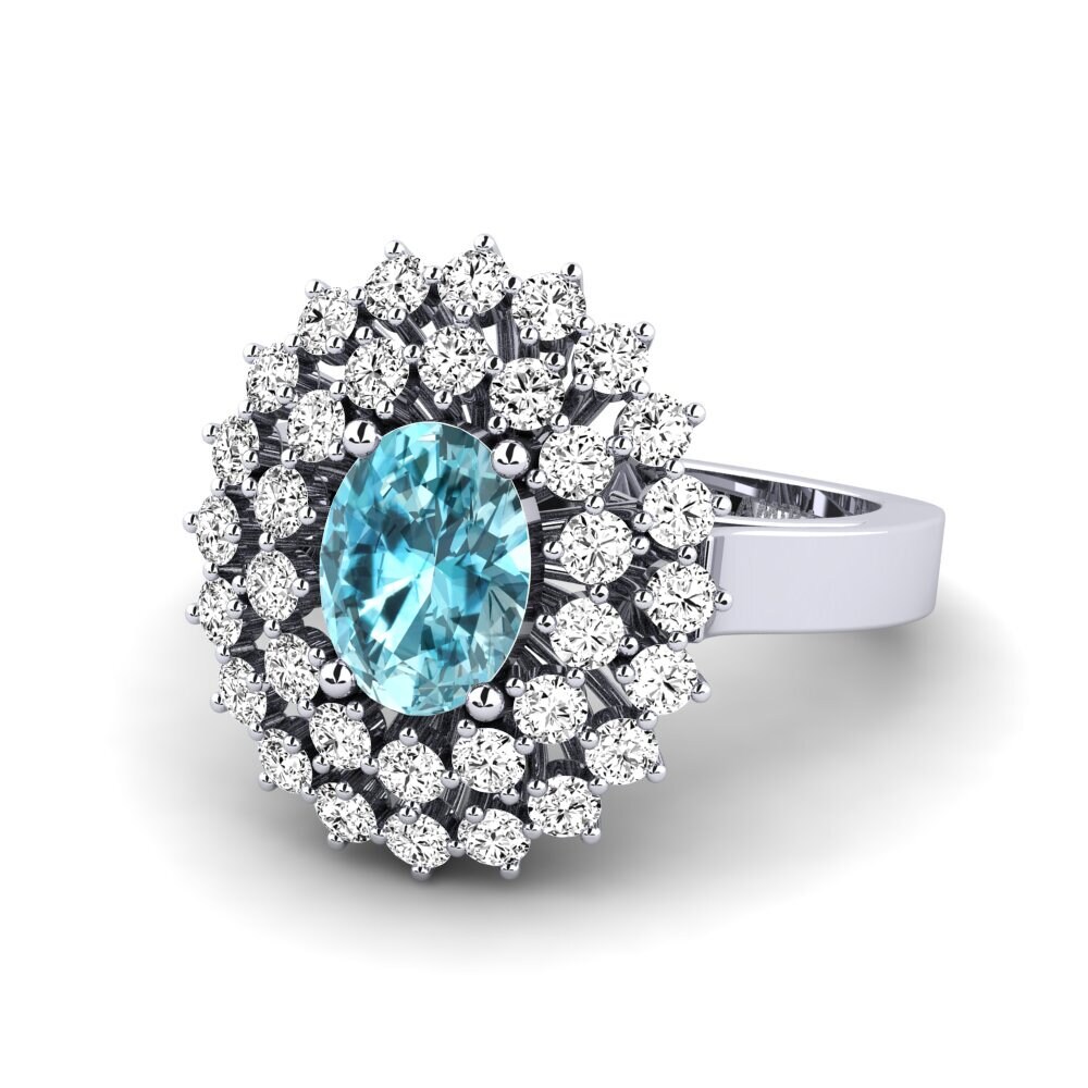 Blue Zircon Engagement Ring Serenaz