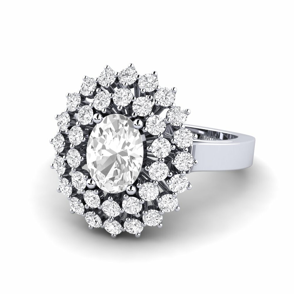 White sapphire Engagement Ring Serenaz