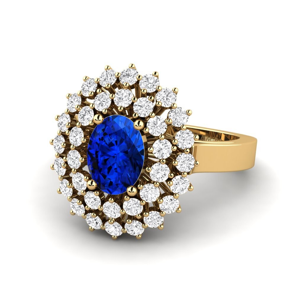 18k Oro Amarillo Anillo de compromiso Serenaz