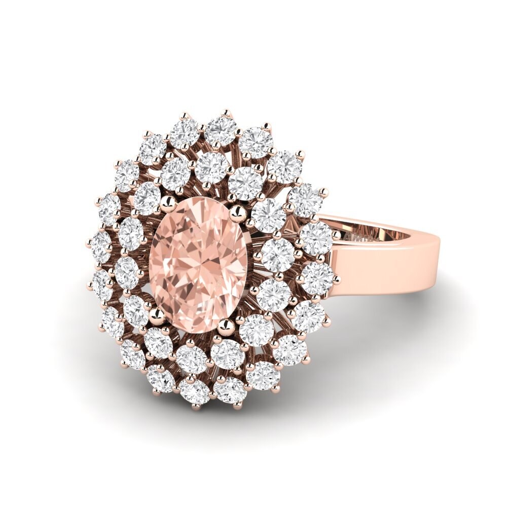 9k Rose Gold Morganite Engagement Ring Serenaz