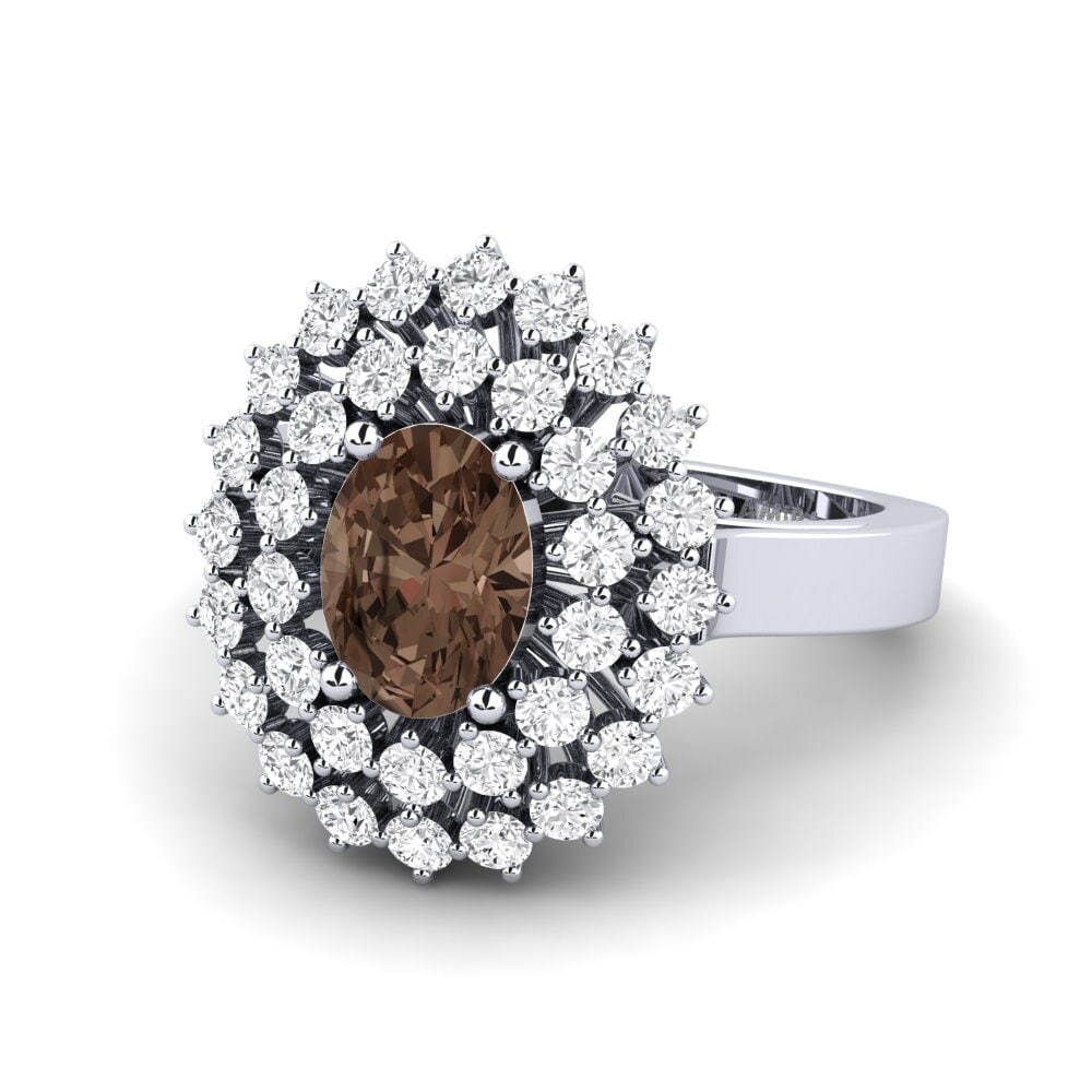 18k Oro Blanco Anillo de compromiso Serenaz