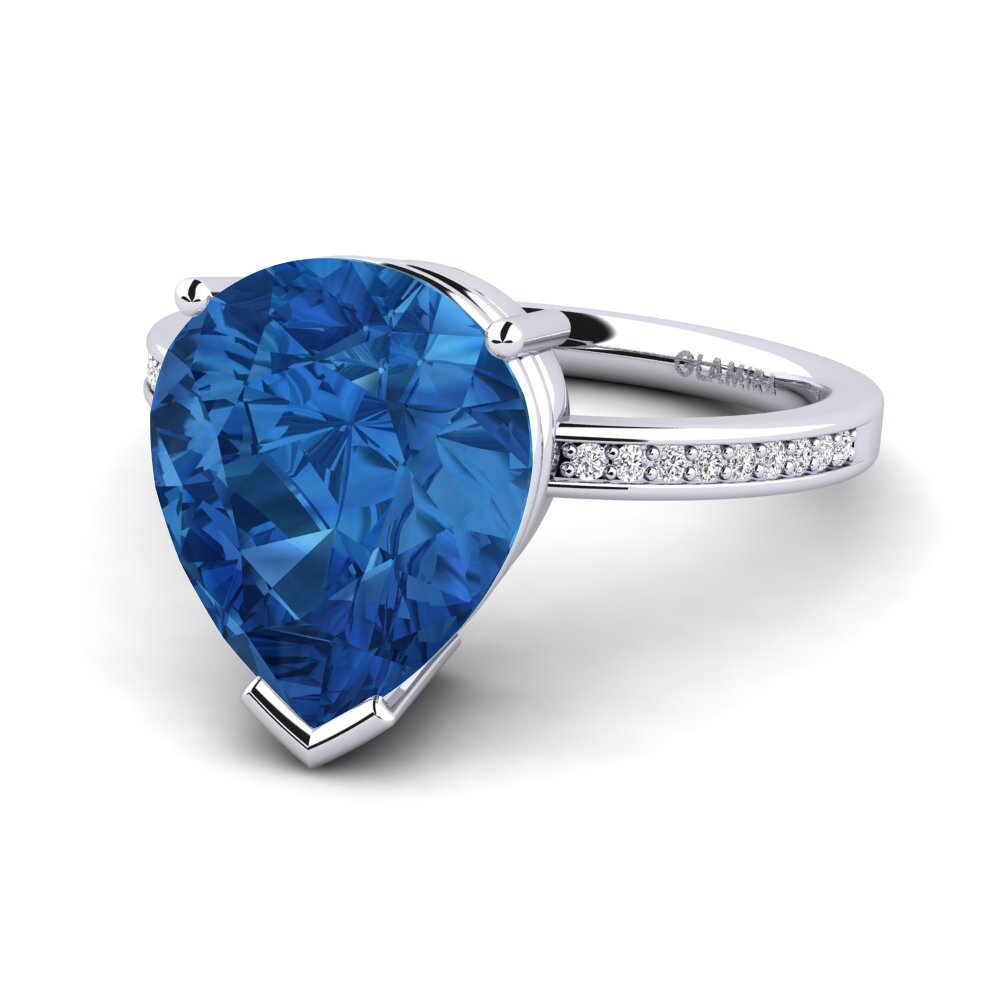 Circonita Azul Oscuro Anillo Venge 4.0 crt