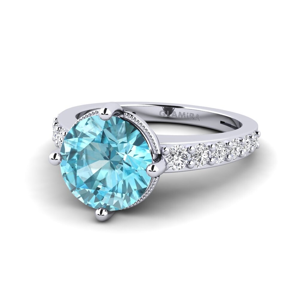 Blue Zircon Engagement Ring Ziolkowski