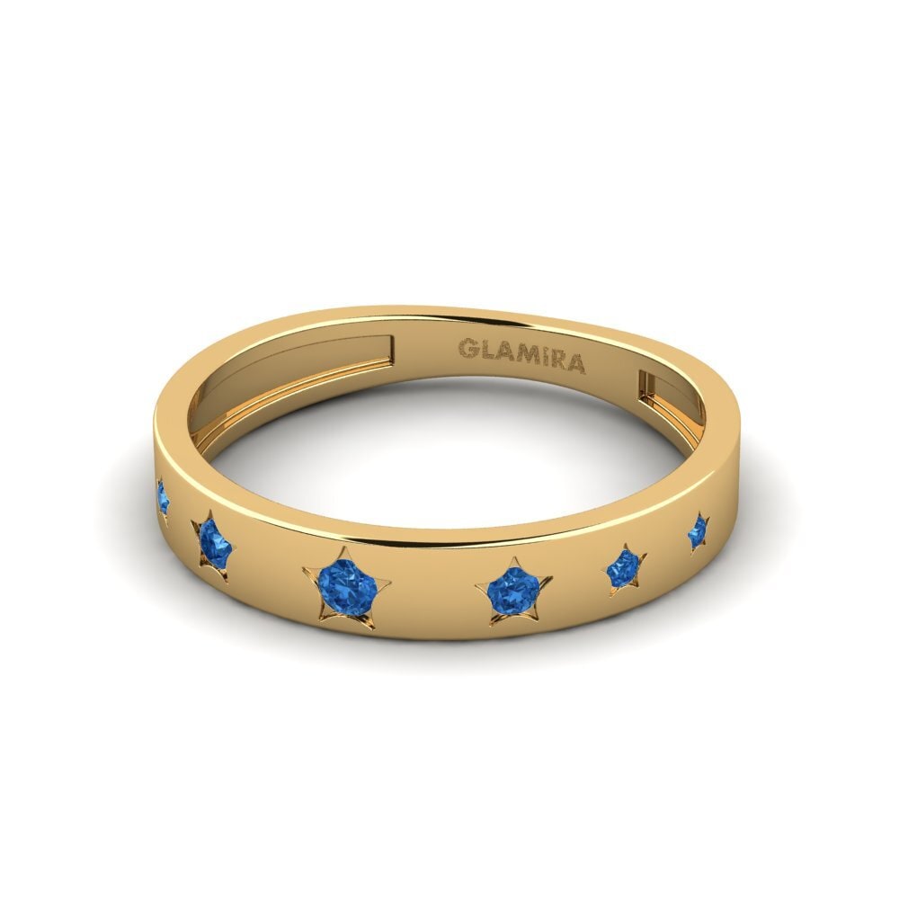Zircônia azul escuro Anel Eurythu