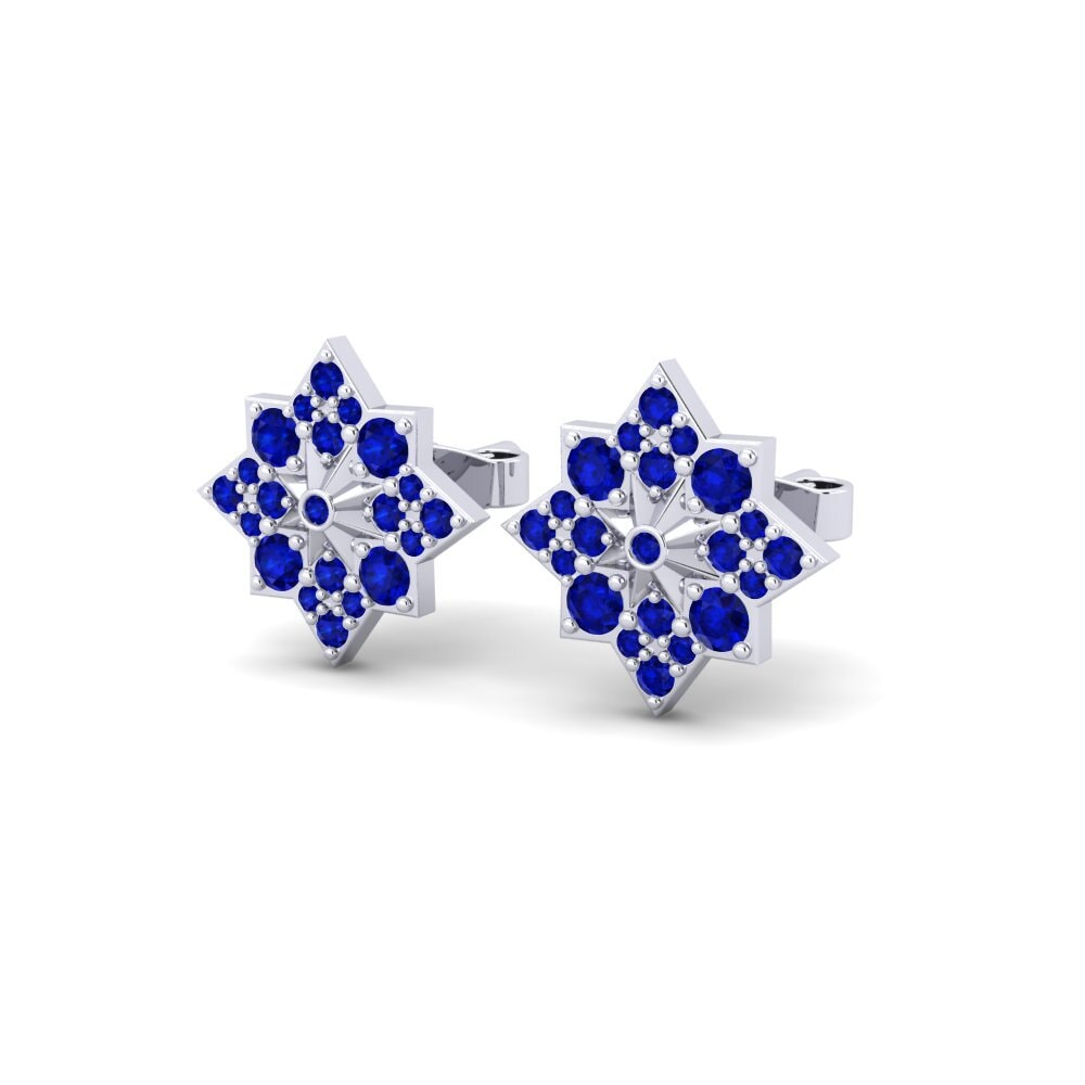18ct White Gold Sapphire Women's Earring Oblivion