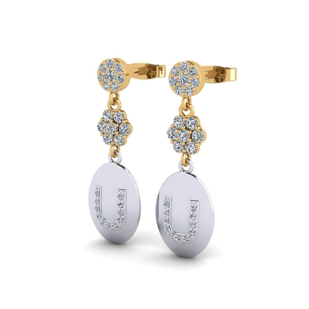 14ct White & Yellow Gold Women's Earring Arteila U