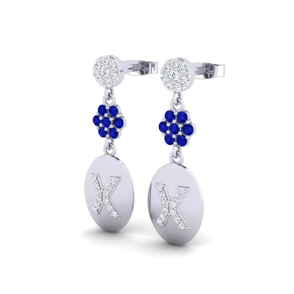 Paladio 950 Zafiro Pendiente de mujer Arteila X