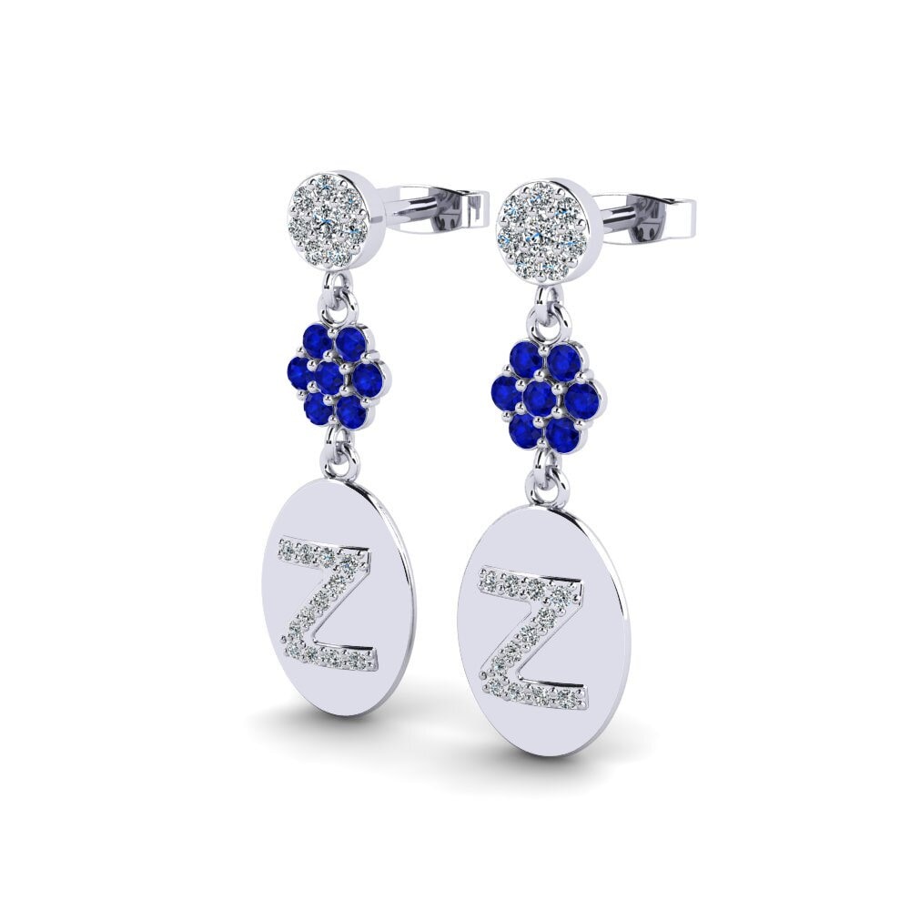 Paladio 950 Zafiro Pendiente de mujer Arteila Z