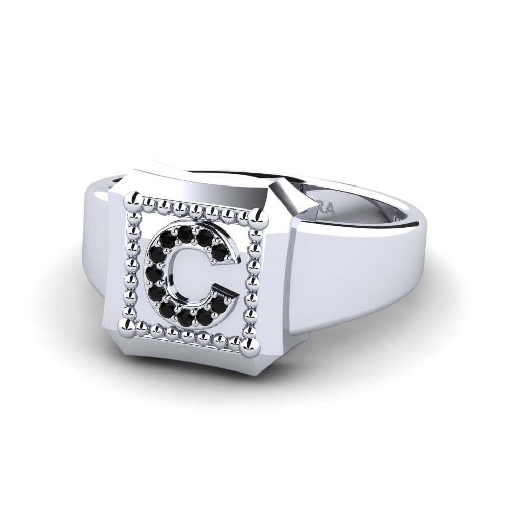 Palladium 950 Schwarzer Onyx Ringe Covoque C
