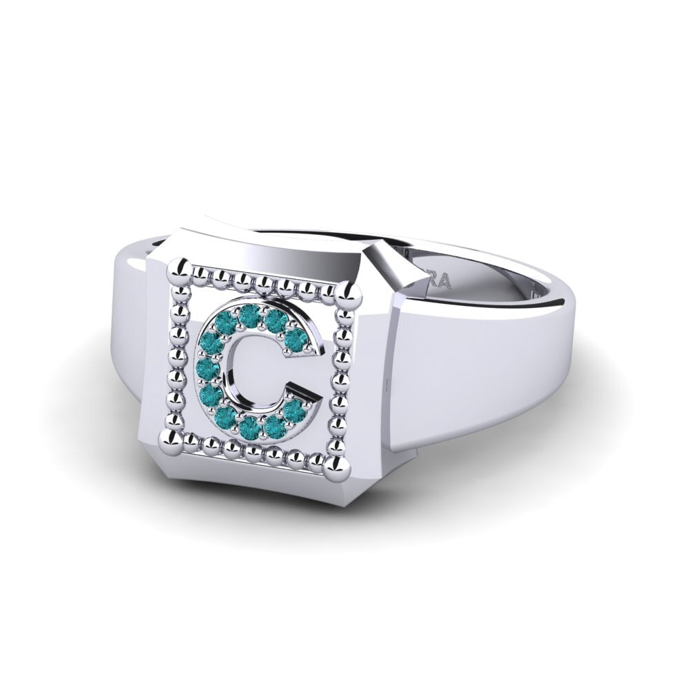 Palladium 950 Blauer Diamant Ringe Covoque C