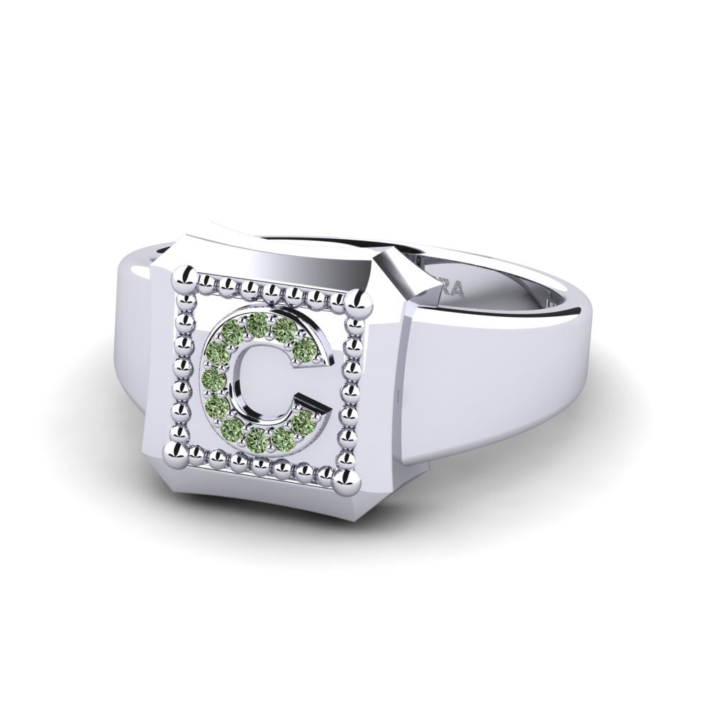 Palladium 950 Grüner Diamant Ringe Covoque C