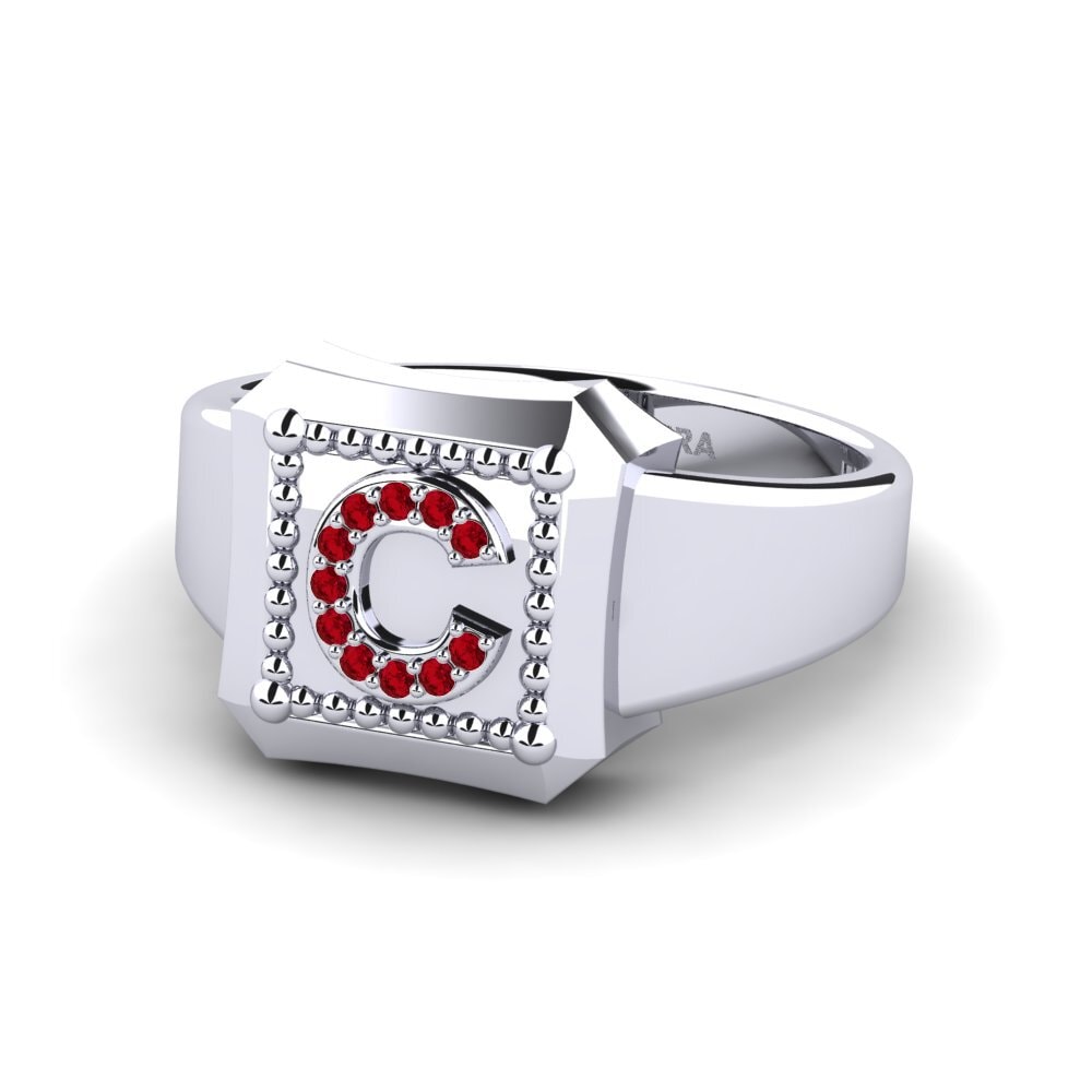 Palladium 950 Roter Zirkonia Ringe Covoque C