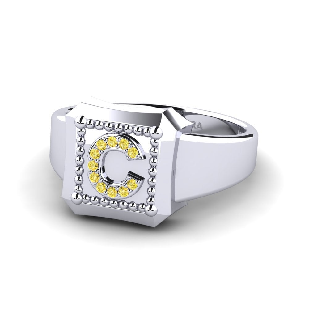 Palladium 950 Gelber Saphir Ringe Covoque C