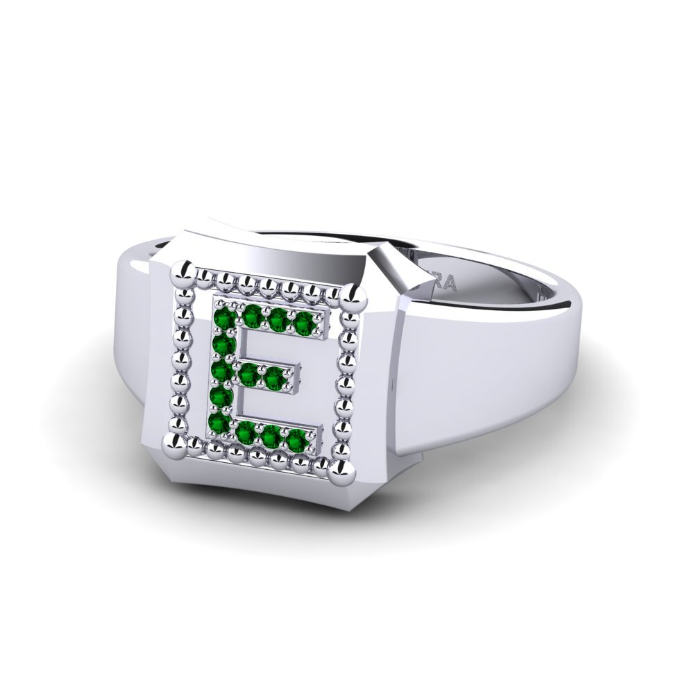 Palladium 950 Grüner Zirkonia Ringe Covoque E