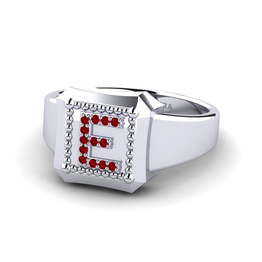 Palladium 950 Roter Zirkonia Ringe Covoque E
