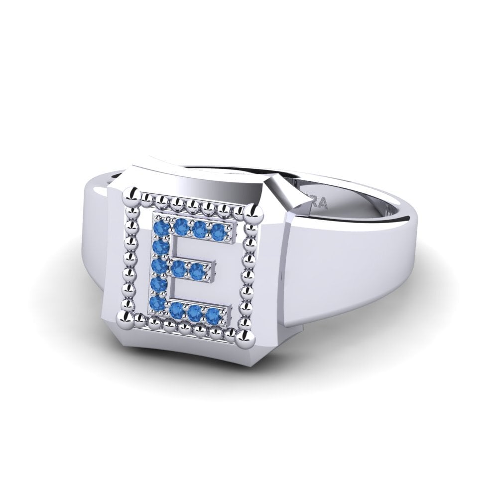 Palladium 950 Dunkelblauer Zirkonia Ringe Covoque E