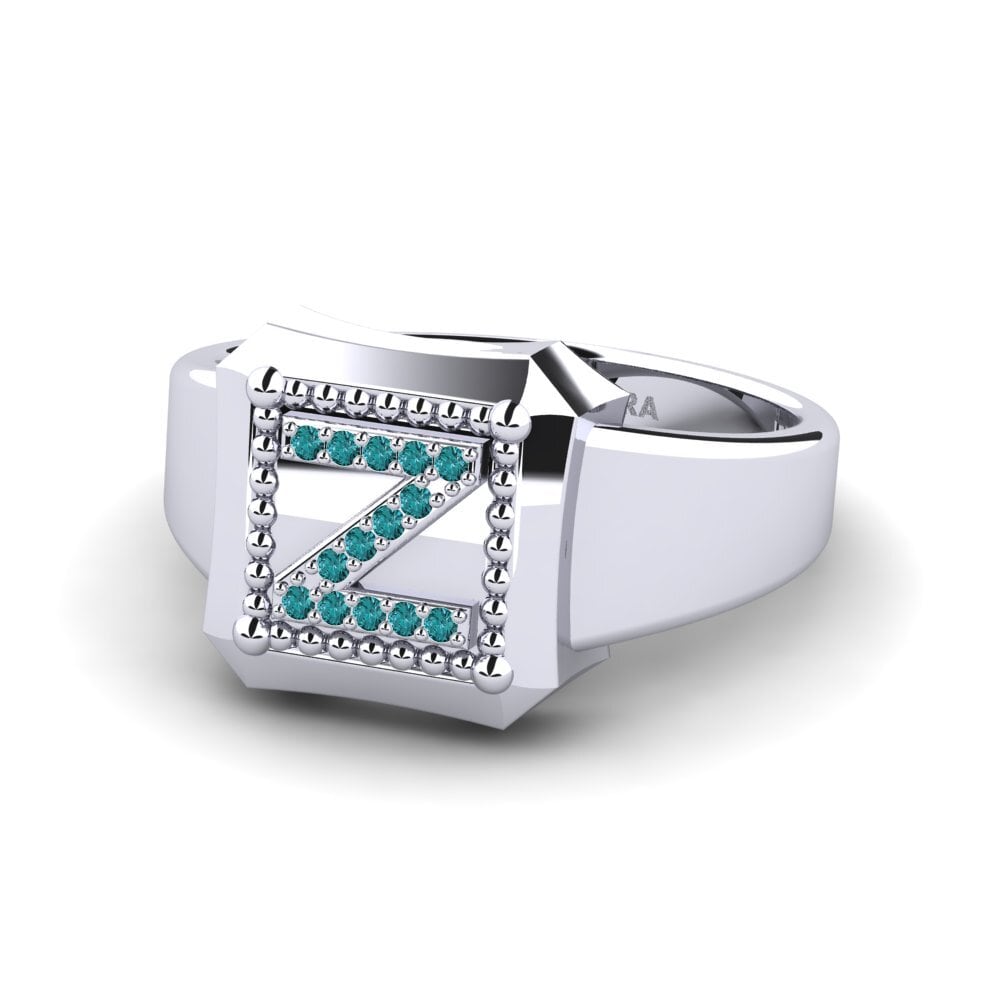 Palladium 950 Blauer Diamant Ringe Covoque Z