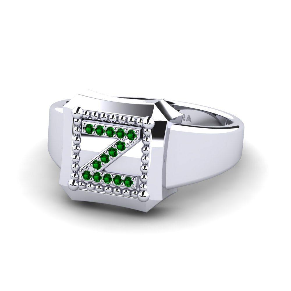 Palladium 950 Grüner Zirkonia Ringe Covoque Z