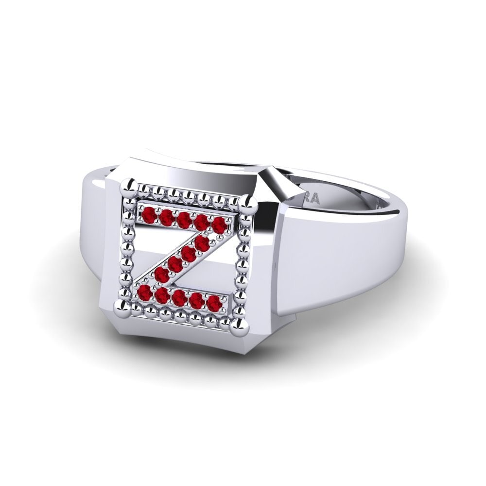 Palladium 950 Roter Zirkonia Ringe Covoque Z