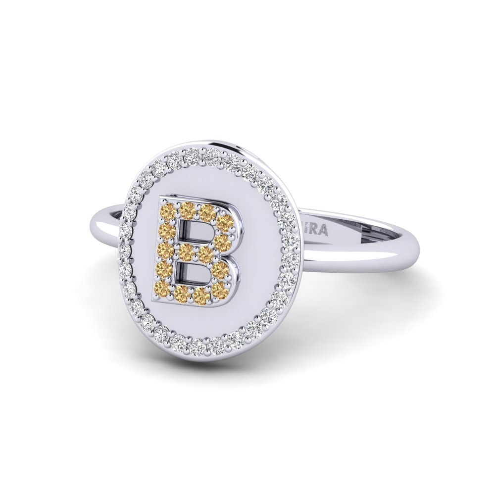 Palladium 950 Brauner Diamant Ringe Cytise B